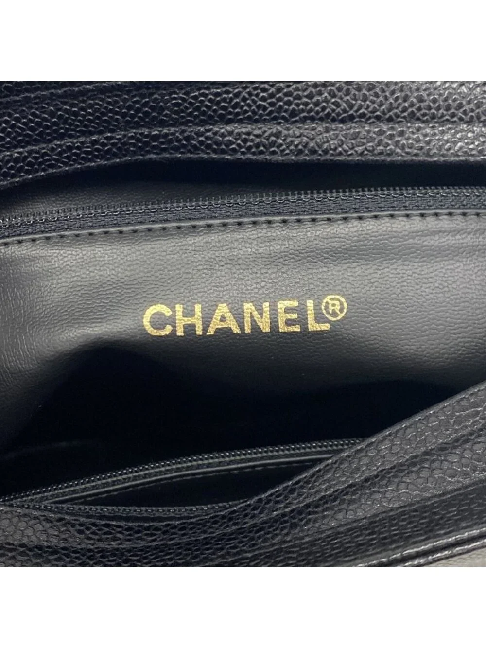 Chanel Shoulder Bag Triple Coco Caviar Leather Black Gold